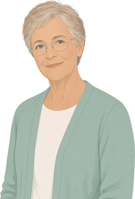 Illustration of Carol, a library board chair, smiling