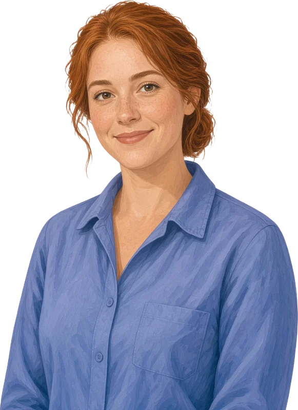 Illustration of Kayla, a garden volunteer, smiling