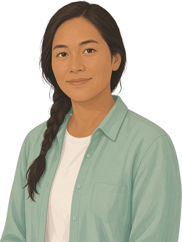 Illustration of Leilani, a PTA president, smiling